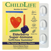 ChildLife, Elderberry Super-Immune SoftMelts, натуральный ягодный вкус, 27 таблеток