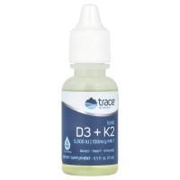 Trace Minerals ®, Ионные D3 + K2, 15 мл (0,5 жидк. унц.)