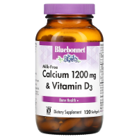 Bluebonnet Nutrition, Кальций, не содержащий молока, 1200 мг, 120 капсул