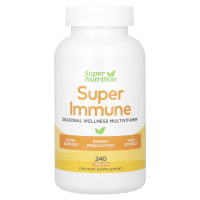 Super Nutrition, Super Immune, мультивитаминный комплекс с глутатионом для укрепления иммунитета, 240 таблеток