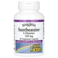 Natural Factors, Stress-Relax, Suntheanine, L-теанин, 125 мг, 60 капсул в растительной оболочке