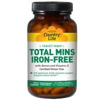 Country Life, Target-Mins, Total Mins, Iron-Free, 150 Veggie Caps