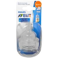 Philips Avent, Classic+, BPA Free Fast Flow Nipples, 6+ Months, 2 pk