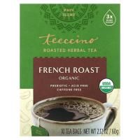 Teeccino, Органический обжареный травяной чай, французская обжарка, темная обжарка, без кофеина, 10 чайных пакетиков, 2,12 унц. (60 г)