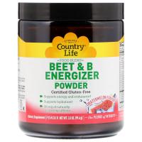 Country Life, Энергетический порошок свеклы и витаминов B, вкус арбуза, 3,5 унции (99,6 г)