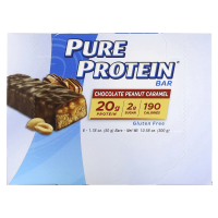 Pure Protein, Батончики с арахисом, шоколадом и карамелью, 6 батончиков, 1,76 унц. (50 г)