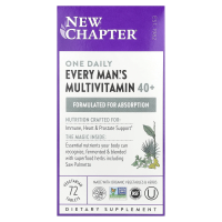 New Chapter, 40+ ежедневный комплекс мультивитиминов для мужчин, 72 таблетки