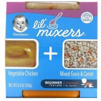 Gerber, Lil 'Mixers, для малышей от 8 месяцев, курица со смесью злаков и морковью, 159 г (5,6 унции)