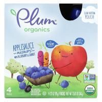 Plum Organics, Органический продукт, аппетитная смесьмс черникой и морковью, 4 упаковки, 3,17 унц. (90 г) в каждой