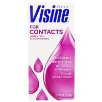 Visine, Для контактный линз, смазывающие и повторно увлажняющие капли, 0,5 жидк. унц. (15 мл)