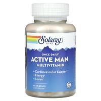 Solaray, Once Daily Active Man Мультвитамин на основе пищевых продуктов 90 вег капсул
