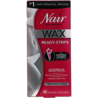 Nair , Средство для удаления волос, восковые полоски, для ног и тела, 40 восковых полосок + 6 салфеток