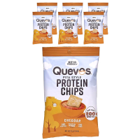 Quevos, протеиновые чипсы из питы, со вкусом чеддера, 6 пакетиков Family Pack по 90 г (3,2 унции)