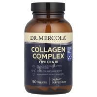 Dr. Mercola, Collagen Complex, тип I, II и III, 90 таблеток