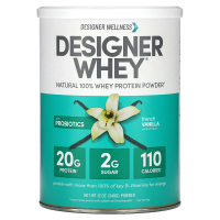 Designer Wellness, Designer Whey, натуральный 100%-ный сывороточный белок, французская ваниль, 340 г