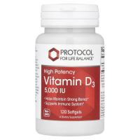 Protocol for Life Balance, Vitamin D3, High Potency, 5000 МЕ, 120 Softgels
