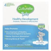 Culturelle, Пробиотики, для детей, здоровое развитие, пробиотик, витамин D, HMO и ДГК, для детей от 12 до 24 месяцев, без добавок, 30 пакетиков для приема один раз в день