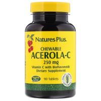 Nature's Plus, Жевательные Таблетки Ацерола-С, 250 мг, 90 таблеток