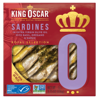 King Oscar, Sardines In Extra Virgin Olive Oil with Basil, Oregano & Garlic, 3.75 oz ( 106 g)