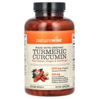 NatureWise, куркумин из органической куркумы, 180 веганских капсул