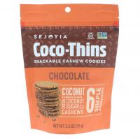 Sejoyia, Coco-Thins, печенье-закуска с кешью, шоколад, 99 г