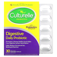 Culturelle, Здоровое пищеварение, ежедневный пробиотик, 30 вегетарианских капсул для ежеднневного приема