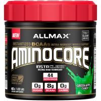 ALLMAX Nutrition, AMINOCORE, аминокислоты с разветвленной цепью (BCAA), 8 г аминокислот с разветвленной цепью в каждой порции, в соотношении 45:30:25, без глютена, леденцы со вкусом зеленого яблока, 462 г