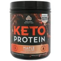 Dr. Axe / Ancient Nutrition, Keto Protein, кетогенное топливо, без кофеина, кленовый сироп, 18,7 унц. (530 г)