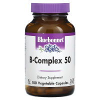 Bluebonnet Nutrition, В-комплекс 50, 100 капсул в растительной оболочке