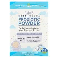 Nordic Naturals, Nordic Flora Baby's Probiotic Powder, Ages 6 Months - 3 Years, 4 Billion CFU, 30 Packets