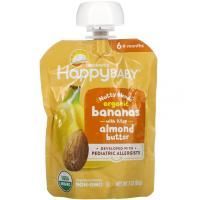 Happy Family Organics, Happy Baby, ореховые смеси, от 6 месяцев, органические бананы с 1/2 ч. Л. Миндальной пасты, 85 г (3 унции)