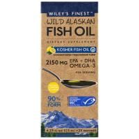 Wiley's Finest, Рыбий жир из морской аляскинской рыбы, кошерный рыбий жир, натуральный аромат лимона, 125 мл (4.23 fl oz)