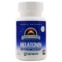 Source Naturals, Мелатонин - Замедленного высвобождения (3 мг) 120 таблеток