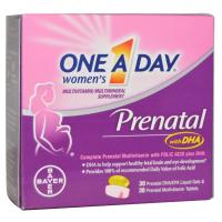 One-A-Day, Womens Prenatal, with DHA, 2 Bottles, 30 Liquid Gels/30 Tablets