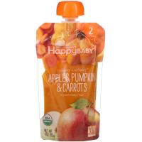 Happy Family Organics, Органическое детское питание, особое приготовление, яблоки, тыква и морковь, 2-й этап, 6+ месяцев, 4 унции (113 г)