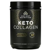 Dr. Axe / Ancient Nutrition, Keto Collagen, на подножном корму, выросшие на пастбище, коллагеновый белок + кокосовые среднецепочечные триглицериды, 19 унц. (540 г)
