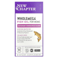 New Chapter, Wholemega для мам, 500 мг, 180 мягких таблеток