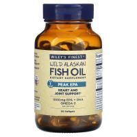 Wiley's Finest, Аляскинский рыбий жир, пик ЭПК, 1250 мг, 60  рыбных  мягких капсул
