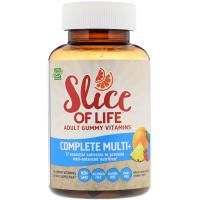 Hero Nutritional Products, Slice of Life, Жевательные витамины для взрослых, Полноценные мультивитамины+, Натуральный апельсин, Ананас, Клубника, 60 жевательных витаминов