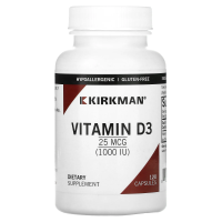 Kirkman Labs, Витамин D3, 1000 МЕ, 120 капсул