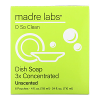 Madre Labs, средство для мытья посуды, тройной концентрации, без запаха, 6 пакетиков по 118 мл (4 жидк. унции)