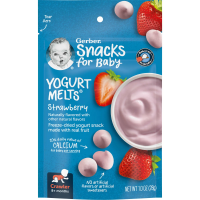 Gerber, Yogurt Melts, клубничные, дети от 8 месяцев, 1,0 унц. (28 г)