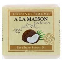A La Maison de Provence, Кусковое мыло для рук и тела, Кокосовый крем, 3,5 унц. (100 г)