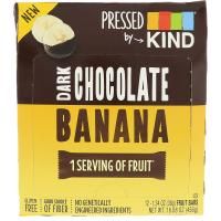 KIND Bars, Pressed by KIND, Темный шоколад и банан, 12 фруктовых батончиков, 1,35 унц. (38 г) каждый
