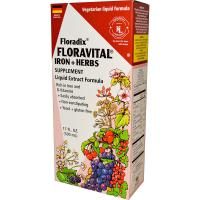 Flora, Флорадикс, флоравиталь, растительная добавка с железом, жидкий экстракт, 17 жидких унций (500 мл)