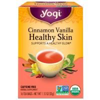 Yogi Tea, Здоровая кожа, без кофеина, корица и ваниль, 16 чайных пакетиков, 1,12 унции (32 г)