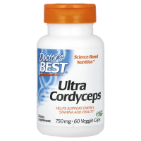 Doctor's Best, Ultra Cordyceps, 750 мг, 60 вегетарианских капсул