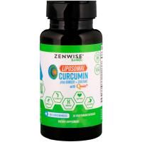 Zenwise Health, Liposomal Curcumin plus Ginger + Shiitake with Qmin+, 30 Vegetarian Capsules