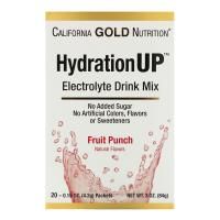 California Gold Nutrition, HydrationUP, смесь для приготовления электролитического напитка, фруктовый пунш, 20 пакетиков, 4,2 г (0,15 унции) в каждом