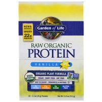 Garden of Life, Необработанный органический белок, с ароматом ванили, 10 пакетиков по 1,1 унции (31 г)